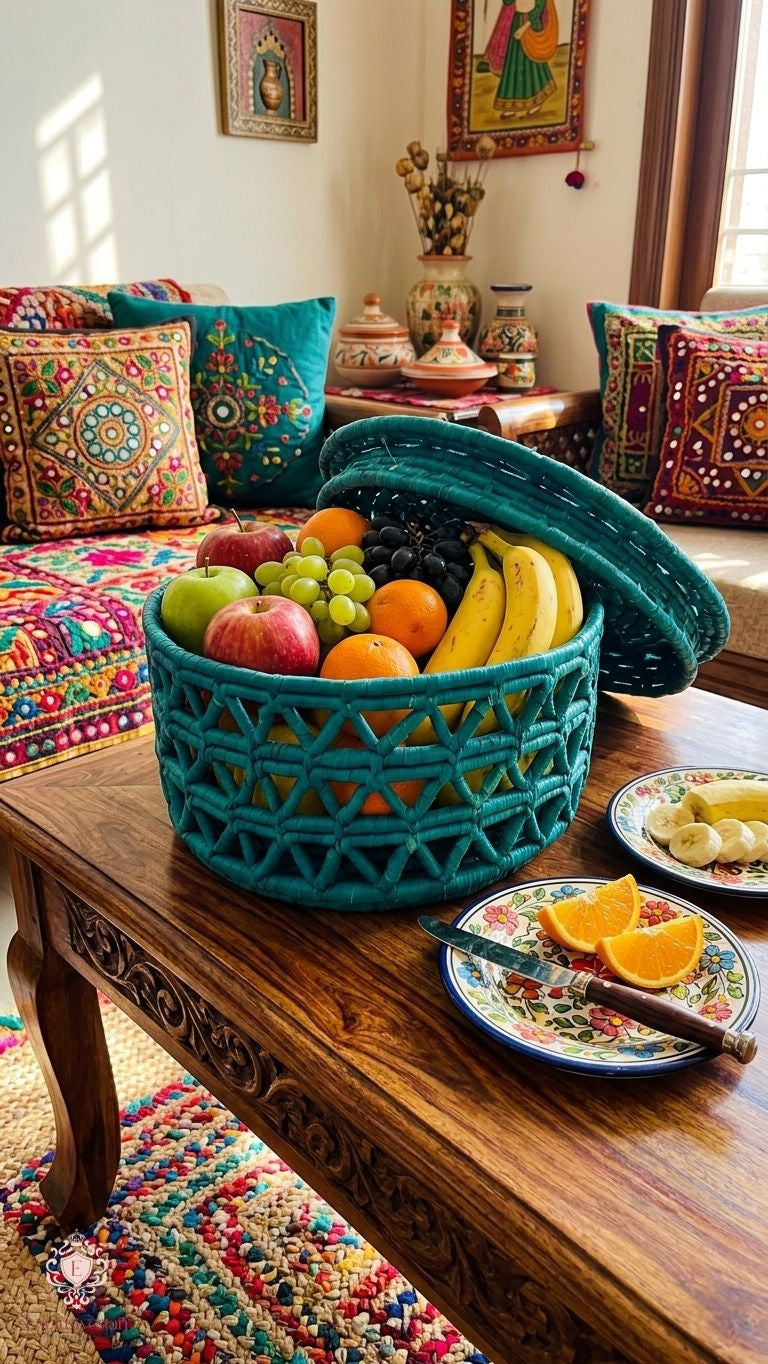 Aquaric Charm Palm Leaf Fruit Basket