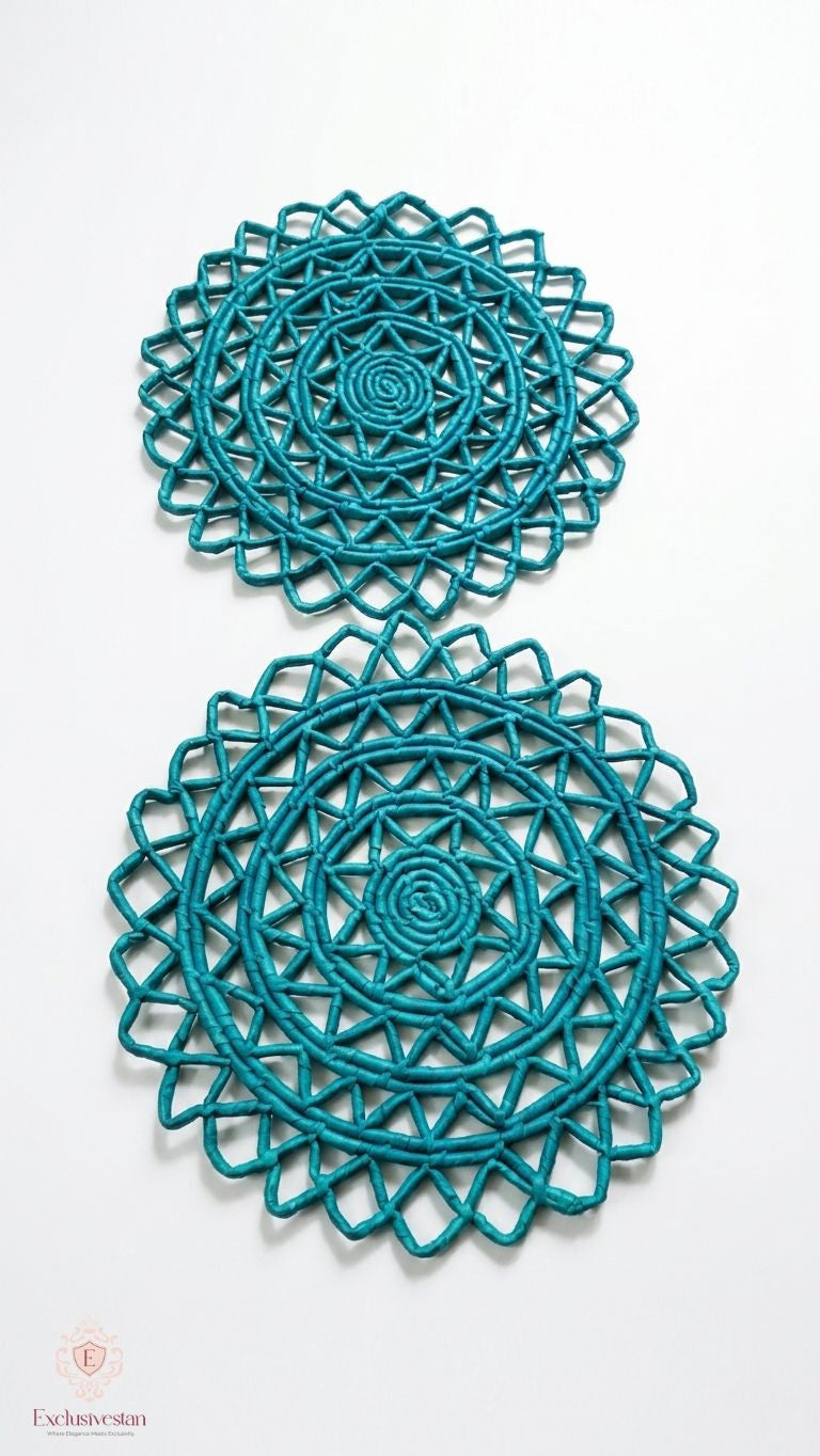 Aquaric Netted Date Palm Leaf placemats (set of 2)