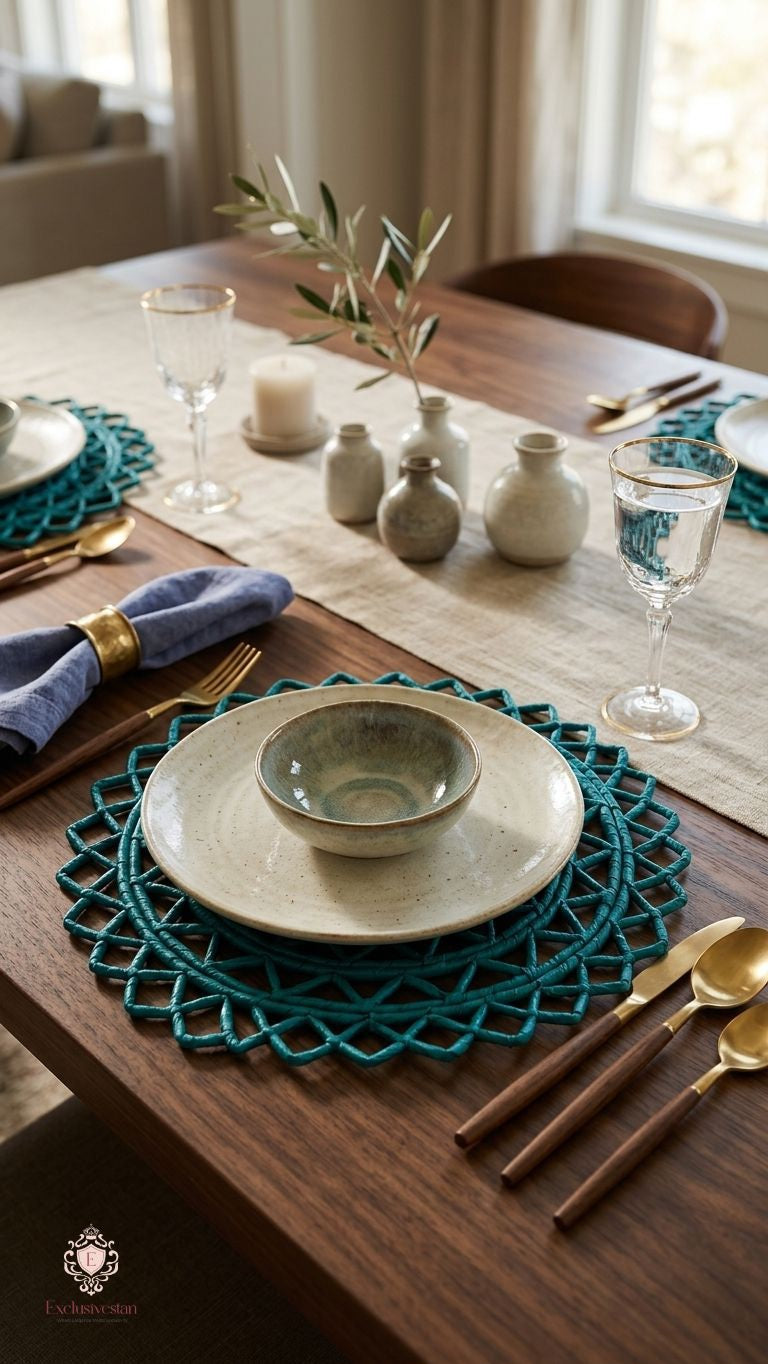 Aquaric Netted Date Palm Leaf placemats (set of 2)