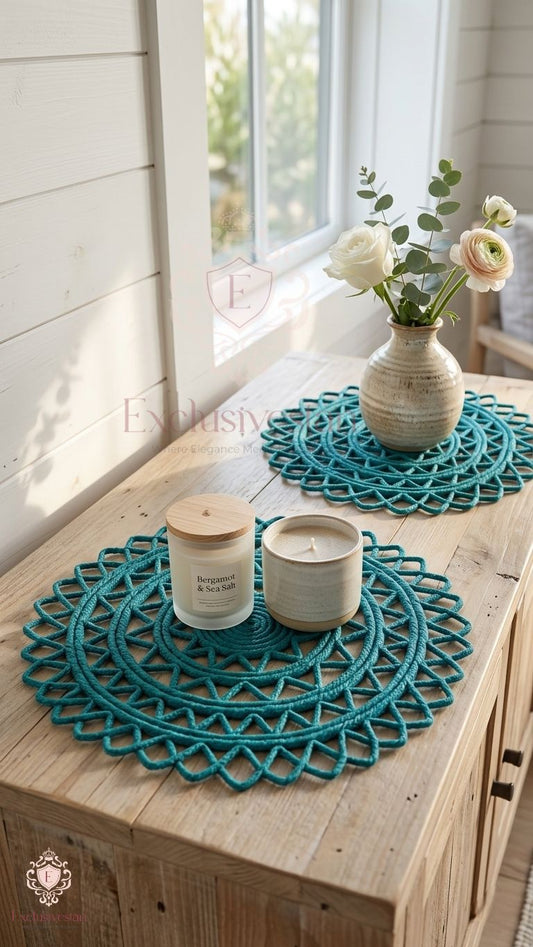 Aquaric Netted Date Palm Leaf placemats (set of 2)