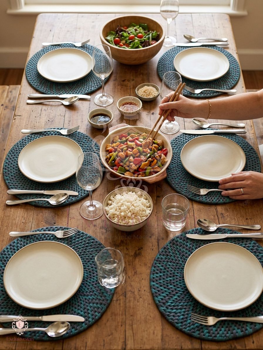 Midnight Aqua Handwoven Placemats – Set of 6