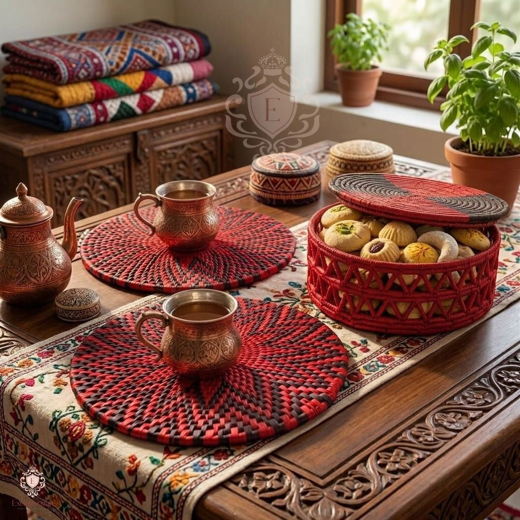 Royal Red And Black Dining Set