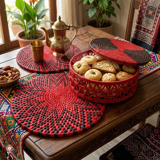 Royal Red And Black Dining Set