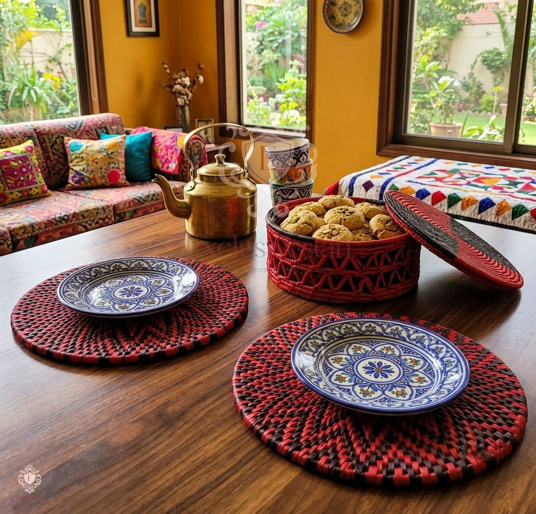 Royal Red And Black Dining Set