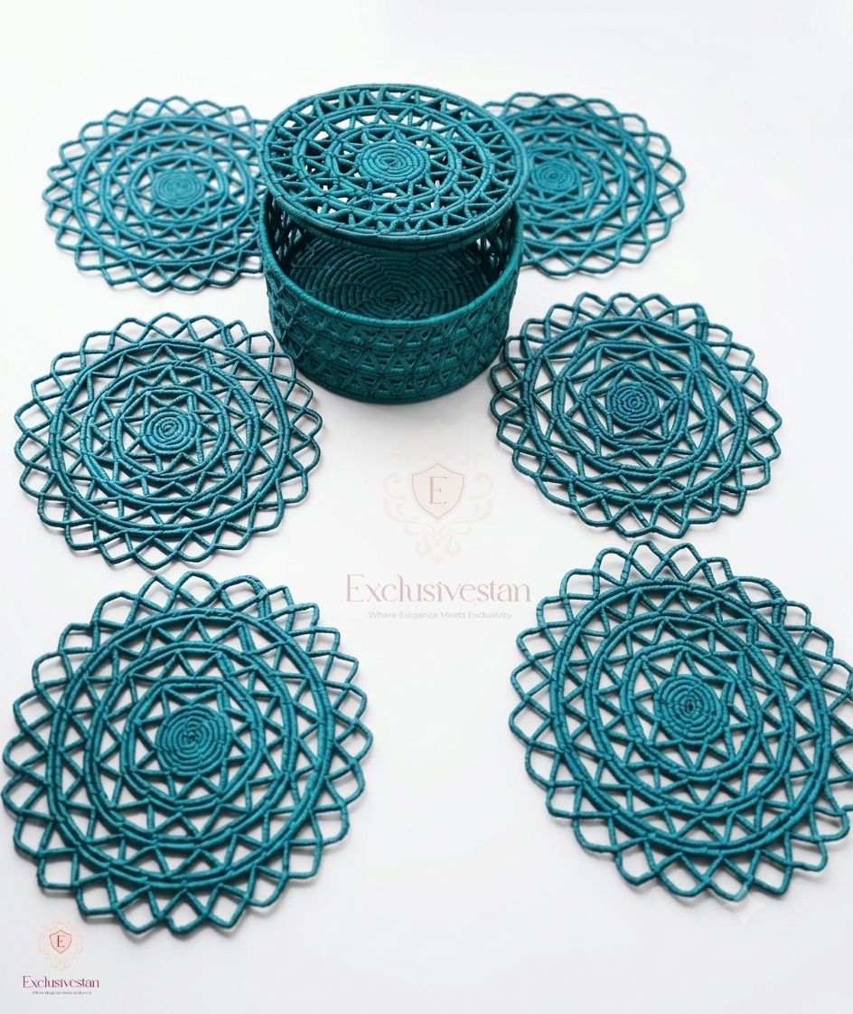 Aquaric Charm Netted Basket & Placemat ( Set of 6)