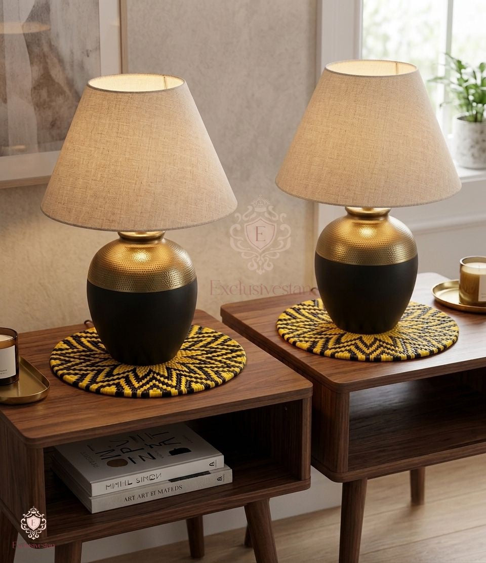 Golden SunBurst Date Palm Leaf Placemats ( Set of 2)