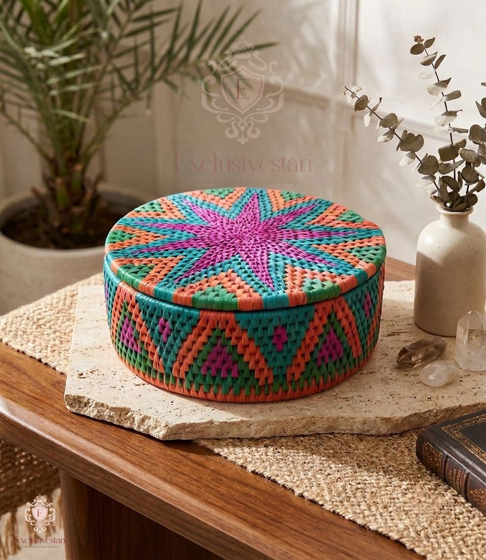 Vibrant Petal Handwoven Date Palm Leaf Hotpot