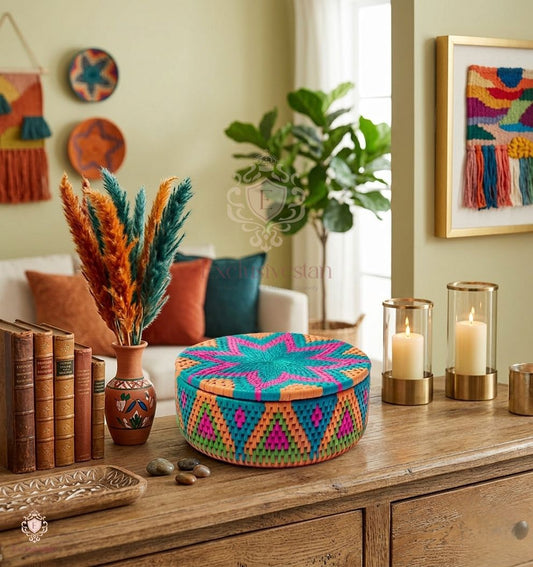 Emerald Bloom Handwoven Date Palm Leaf Hotpot