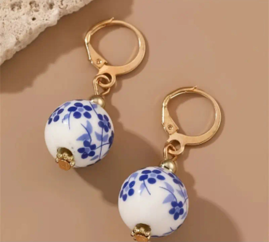 Blue and white dangles