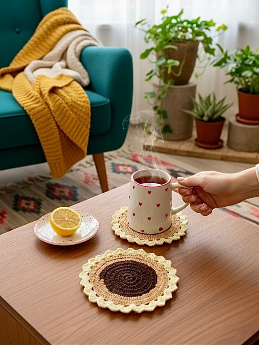 Crochet Coaster 6 Inches (set of 2)