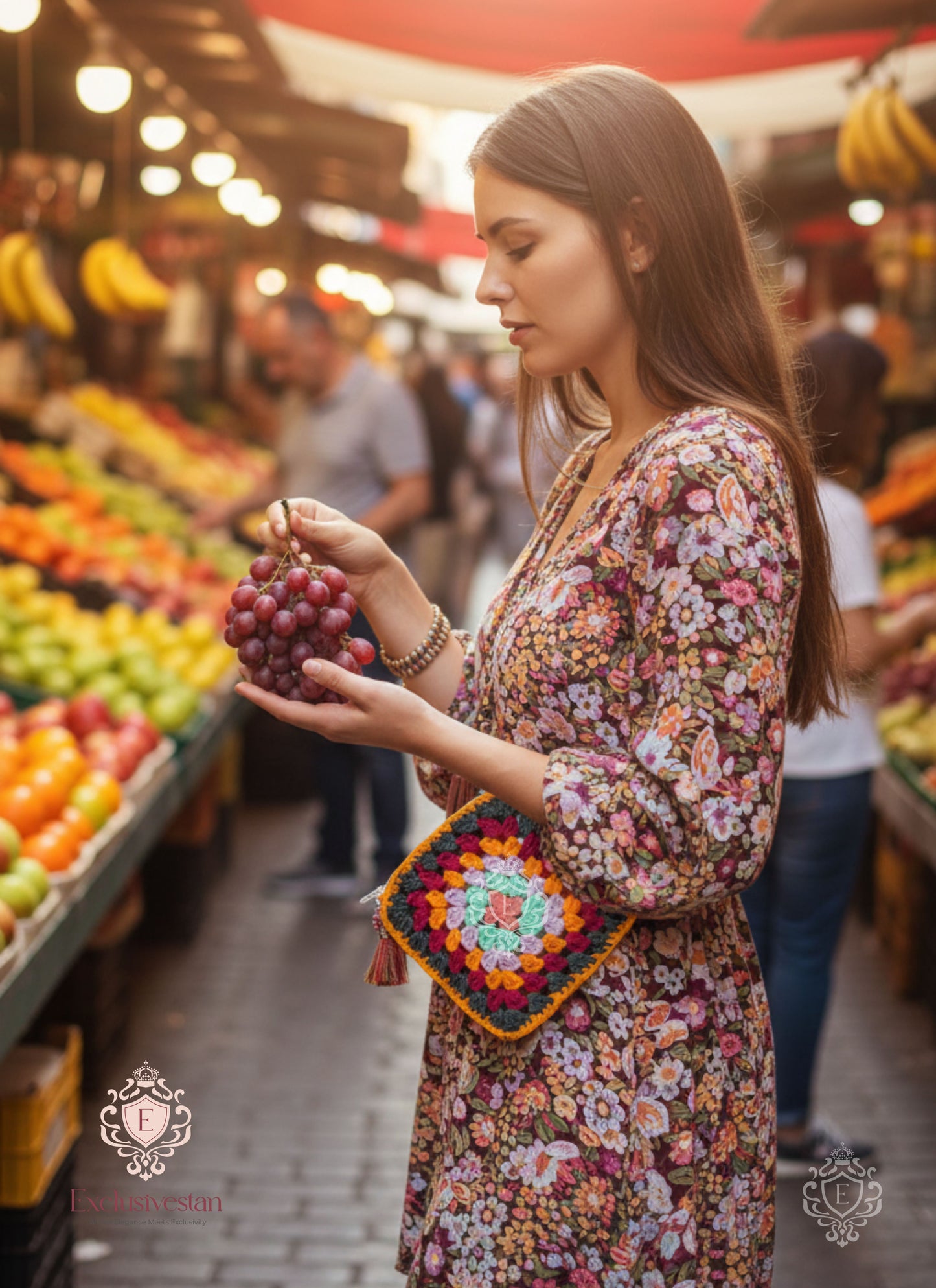 Colourful Burst Handmade Crochet Zipper Purse
