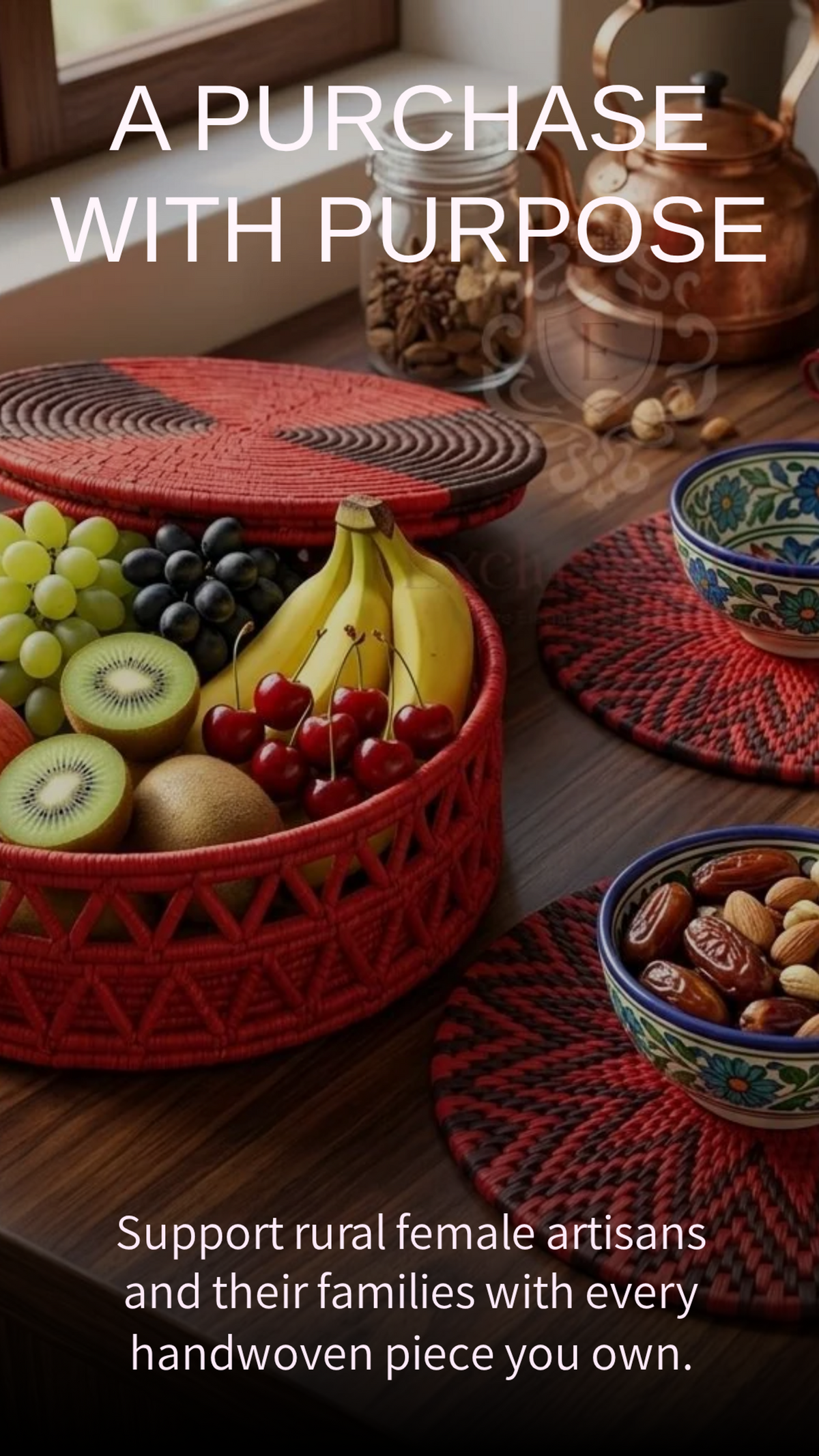 طقم طعام ملكي أحمر وأسود (سلة ومفروشان للمائدة)