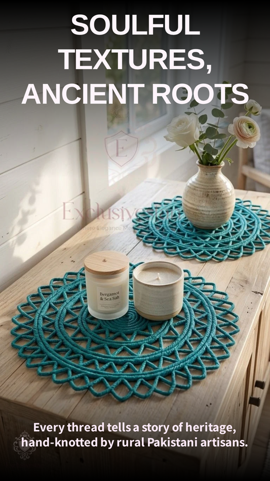 Aquaric Netted Date Palm Leaf placemats (set of 2)